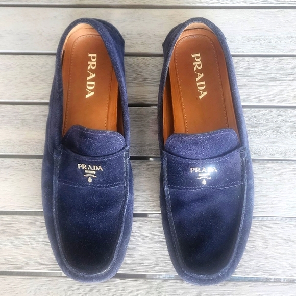 PRADA | Men's Suede Driver Loafers | SZ 9.5 - Picture 1 of 8